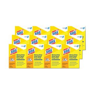 CLEANING TOOLS | S.O.S. 2.4 in. x 3 in. Steel Wool Soap Pads (15 Pads/Box 12 Boxes/Carton)
