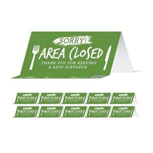 PRODUCTS | Tabbies BeSafe Messaging 8 in. x 3.87 in. Table Top Tent Card - Green (10/Pack)