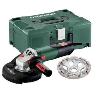 CONCRETE SURFACING GRINDERS | Metabo RSEV 17-125 14.5 Amp 2,800 - 9,600 RPM Variable Speed 5 in. Corded Concrete Grinder with Lock-On