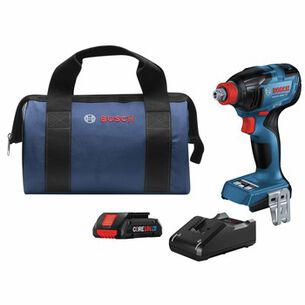 BKT 510903 | Bosch 18V Brushless Lithium-Ion 1/4 in. and 1/2 in. Cordless 2-in-1 Bit/Socket Impact Driver/Wrench Kit (4 Ah)