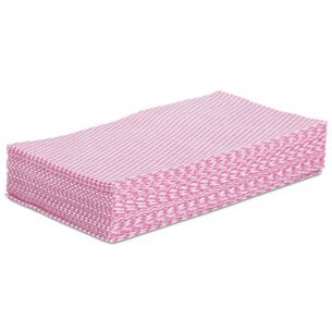 PAPER AND DISPENSERS | Boardwalk 12 in. x 21 in. Foodservice Wipers - Pink/White (200/Carton)