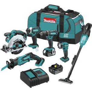  | Factory Reconditioned Makita 18V LXT Brushed Lithium‑Ion Cordless 6‑Tool Combo Kit with 2 Batteries (3 Ah)