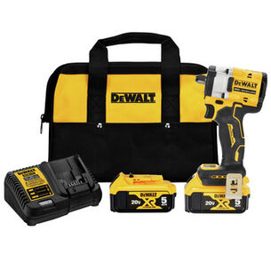 IMPACT WRENCHES | Dewalt ATOMIC 20V MAX Brushless Lithium-Ion 1/2 in. Cordless Impact Wrench with Hog Ring Anvil Kit with 2 Batteries (5 Ah)