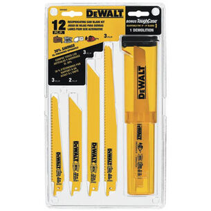 POWER TOOL ACCESSORIES | Dewalt DW4892 12-Piece Reciprocating Saw Blade Set with Telescoping Case