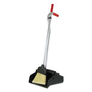PRODUCTS | Unger 33 in. x 12 in. Metal Ergo Dustpan with Broom - Red/Silver