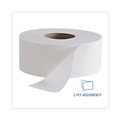 Cleaning & Janitorial Supplies | Boardwalk BWK410323 3.4 in. x 1000 ft. 2 Ply Jumbo Roll Bathroom Tissue - White (12/Carton) image number 4