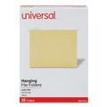  | Universal UNV14119EE 1/5-Cut Tab Deluxe Bright Color Tab Hanging File Folders - Letter Size, Yellow (25/Box) image number 2