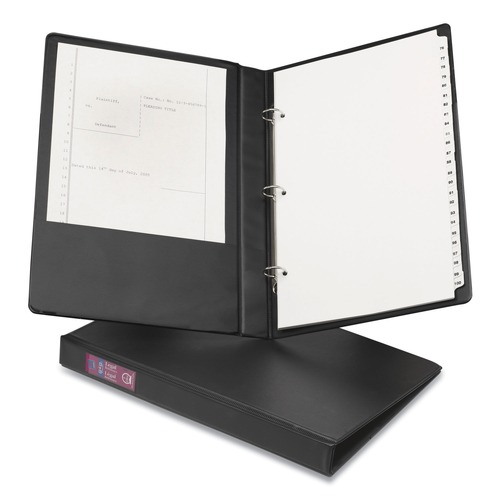  | Avery 06400 Durable 1 in. Capacity 14 in. x 8.5 in. 3-Ring Non-View Binder - Legal, Black image number 0