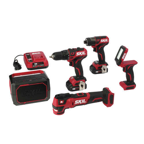 Combo Kits | Skil CB736801 12V PWRCORE12 Brushless Lithium-Ion Cordless 5-Tool Combo Kit with PWRJUMP Charger and 2 Batteries (2 Ah) image number 0