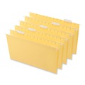  | Universal UNV14219 1/5-Cut Tab Deluxe Bright Color Hanging File Folders - Legal Size, Yellow (25/Box) image number 1