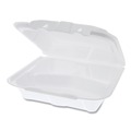 Mothers Day Sale! Save an Extra 10% off your order | Pactiv Corp. YTD188030000 8.42 in. x 8.15 in. x 3 in. Dual Tab Lock Foam Hinged Lid Containers - White (150/Carton) image number 2