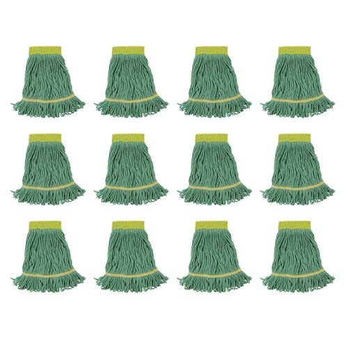 Mothers Day Sale! Save an Extra 10% off your order | Boardwalk BWK501GN 5 in. Headband Super Loop Cotton/Synthetic Fiber Wet Mop Head - Small, Green (12/Carton) image number 0