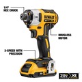 Combo Kits | Factory Reconditioned Dewalt DCK299D1W1R 20V MAX XR Brushless Lithium-Ion 1/2 in. Cordless Hammer Drill and 1/4 in. Impact Driver Combo Kit with 2 Batteries (2 Ah/8 Ah) image number 12