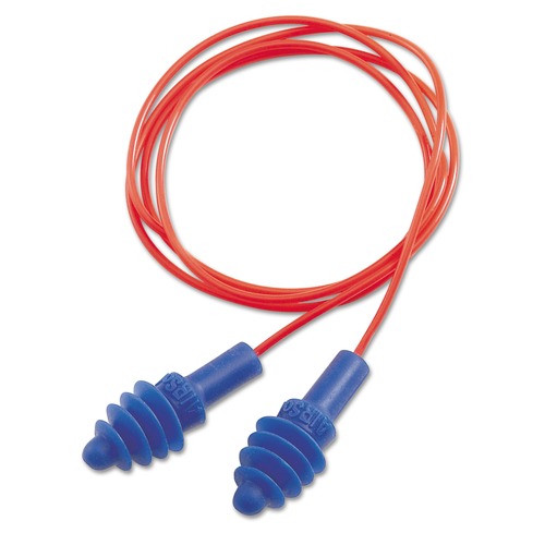 Ear Plugs | Uvex DPAS-30R AirSoft Multiple-Use Earplugs - Red Polycord, Blue (100/Box) image number 0