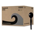 Cutlery | Boardwalk BWKSOUPHWPSBLA Heavyweight Polystyrene Soup Spoons - Black (1000/Carton) image number 2