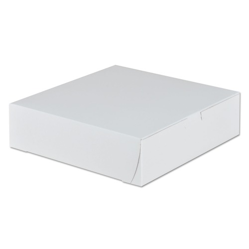 Customer Appreciation Sale - Save up to $60 off | SCT 953 9 in. x 9 in. x 2.5 in. Non-Window Paper Bakery Boxes - White (250/Carton) image number 0