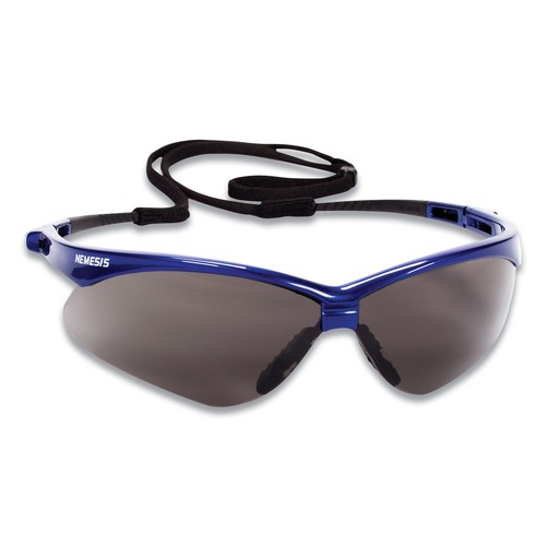 Safety Glasses | KleenGuard KCC47387 Nemesis Safety Glasses - Metallic Blue Frame, Smoke Lens (12/Box) image number 0