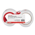 Mothers Day Sale! Save an Extra 10% off your order | Universal UNV31102 3 in. Core 1.88 in. x 54.6 yds. Heavy-Duty Acrylic Box Sealing Tape with Dispenser - Clear (2/Pack) image number 0