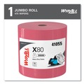 Mothers Day Sale! Save an Extra 10% off your order | WypAll 41055 12.4 in. x 12.2 in. Power Clean Jumbo Roll X80 Heavy Duty Cloths - Red (1/Carton) image number 1