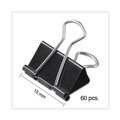  | Universal UNV11060 Binder Clips with Storage Tub - Mini, Black/Silver (60/Pack) image number 2