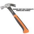 Claw Hammers | Great Neck HG16C 16 oz. Claw Hammer with High-Visibility Orange Fiberglass Handle image number 4