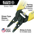 Cable and Wire Cutters | Klein Tools 11045 10 - 18 AWG Solid Wire Stripper Cutter - Yellow image number 1