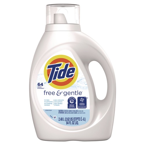 Mothers Day Sale! Save an Extra 10% off your order | Tide 41829 84 oz. Bottle 64 Loads Free and Gentle Liquid Laundry Detergent (4/Carton) image number 0