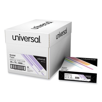 Universal 8.5 in. x 11 in. 20 lbs. Bond Weight Deluxe Colored Paper - Orchid (10 Reams/Carton)