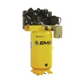 Portable Air Compressors | EMAX ESL10V080V1 10 HP 80 Gallon 2-Stage Single Phase 38 CFM 100 PSI Industrial V4 Splash Lubricated Cast Iron Pump Electric Air Compressor image number 0