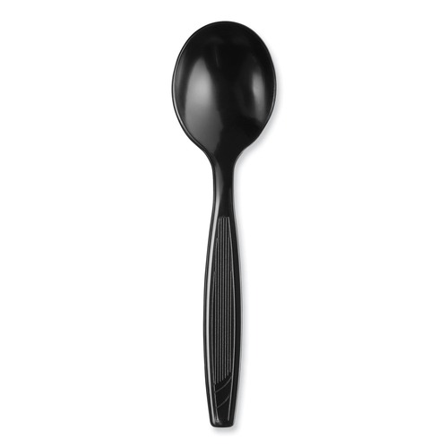 Mothers Day Sale! Save an Extra 10% off your order | Dixie SH53C7 Individually Wrapped Heavyweight Polystyrene Soup Spoons - Black (1000/Carton) image number 0