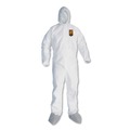 Bib Overalls | KleenGuard 48973 A45 Liquid and Particle Protection Surface Prep/Paint Coveralls - Large, White (25/Carton) image number 0