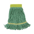 Mothers Day Sale! Save an Extra 10% off your order | Boardwalk BWK501GN 5 in. Headband Super Loop Cotton/Synthetic Fiber Wet Mop Head - Small, Green (12/Carton) image number 1
