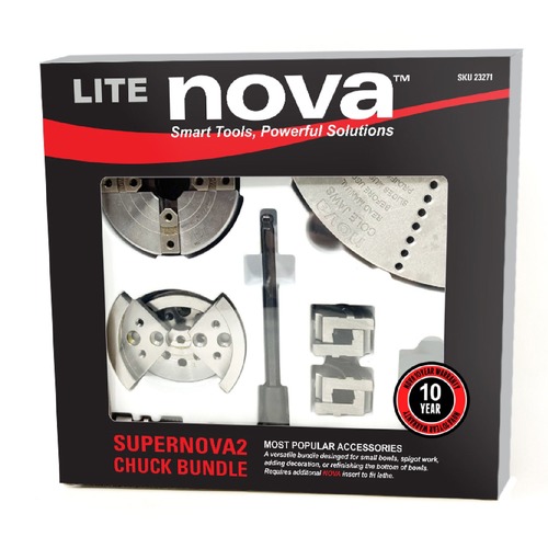 Lathe Accessories | NOVA 23271 LITE SuperNOVA2 Insert Chuck with Jaw Assortment Bundle image number 0