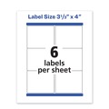  | Avery 05524 Waterproof 3.33 in. x 4 in. Address Labels for Laser Printers - White (6/Sheet, 50 Sheets/Pack) image number 4