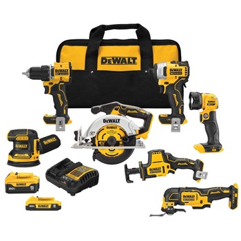 Factory Reconditioned Dewalt DCK700D1P1R 20V MAX XR Brushless Lithium-Ion Cordless 7-Tool Combo Kit (5 Ah/2 Ah)