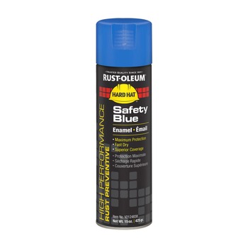 Rust-Oleum Hard Hat 15 oz High Performance V2100 System Rust Preventive Enamel Spray Paint - Gloss Safety Blue (6/Carton)