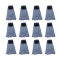 Mops | Boardwalk BWK902BL Loop-End Mop Head with Scrub Pad - Medium, Blue (12/Carton) image number 1