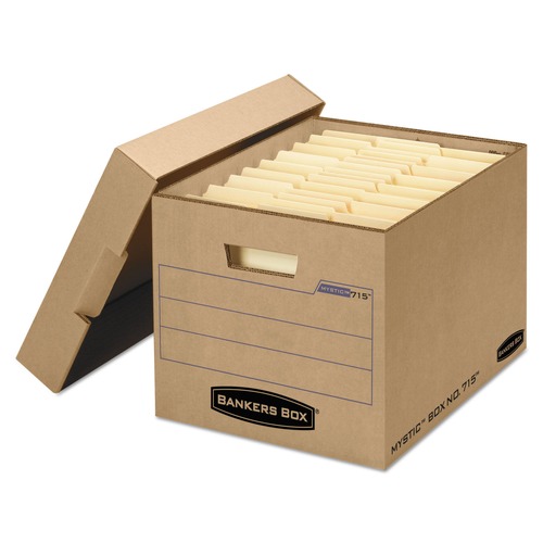  | Bankers Box 7150001 13 in. x 16.25 in. x 12 in. Filing Box for Letter/Legal Files - Kraft (25/Carton) image number 0