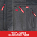 Heated Jackets | Craftsman CMXCGRAJ10GD1-2X 20V Lithium-Ion Cordless Men's Hybrid Heated Jacket (2 Ah) - 2XL, Black image number 3