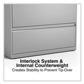  | Alera 25498 36 in. x 18.63 in. x 67.63 in. 5 Lateral File Drawer - Legal/Letter/A4/A5 Size - Light Gray image number 6
