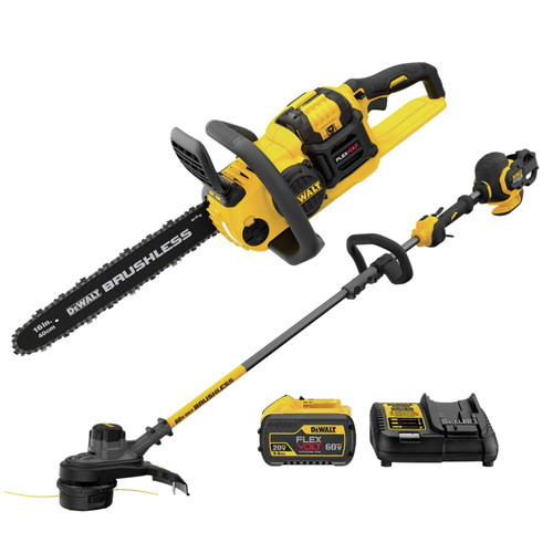 DCCS670X1-DCST970B MAX FLEXVOLT Brushless Lithium-Ion 16 Cordless Chainsaw and String Trimmer Bundle (3 Ah) | Outlets