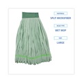 Tradesmen Day Sale | Boardwalk BWKMWTLGCT Microfiber Looped-End Wet Mop Head - Large, Green (12/Carton) image number 4