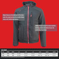 Heated Jackets | Craftsman CMXCGRAJ10GD1-2X 20V Lithium-Ion Cordless Men's Hybrid Heated Jacket (2 Ah) - 2XL, Black image number 6