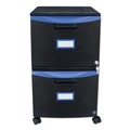  | Storex 61314U01C 14.75 in. x 18.25 in. x 26 in. 2-Legal/Letter File Drawer Mobile Filing Cabinet - Black/Blue image number 0