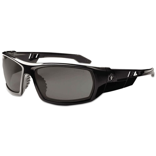 Safety Glasses | Ergodyne 50030 Skullerz Odin Nylon/Polycarb Safety Glasses - Black Frame/Smoke Lens image number 0