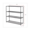  | Alera ALESW207224BA BA Plus 72 in. x 24 in. x 72 in. 4-Shelf Wire Shelving Kit - Black Anthracite Plus image number 1