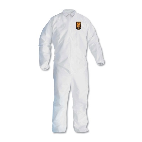 Bib Overalls | KleenGuard KCC 46105 A30 Elastic-Back and Cuff Coveralls - Double Extra Large, White (25/Carton) image number 0