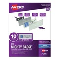  | Avery 71205 The Mighty Badge 3 in. x 1 in. Horizontal Inkjet Name Badge Holder Kit - Silver (10/Pack) image number 0