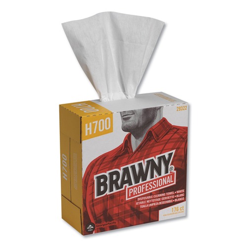 Paper Towels and Napkins | Georgia-Pacific 29322 9 in. x 12.5 in. Heavyweight HEF Disposable Shop Towels - White (176/Box, 10 Boxes/Carton) image number 0