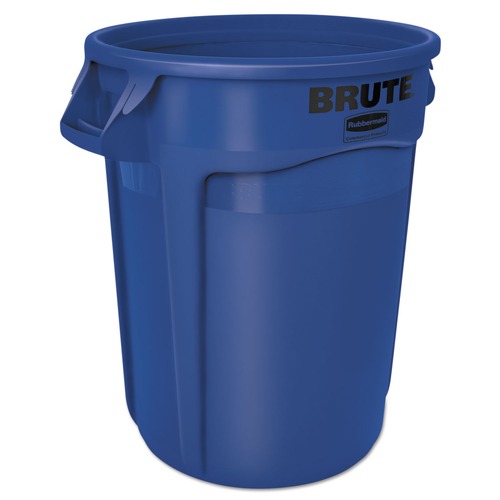 Mothers Day Sale! Save an Extra 10% off your order | Rubbermaid Commercial FG263200BLUE 32 Gallon Plastic Vented Round Brute Container - Blue image number 0